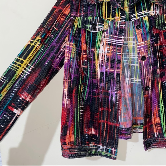 Women’s Perceptions multicolored sequined jacket - Picture 4 of 10